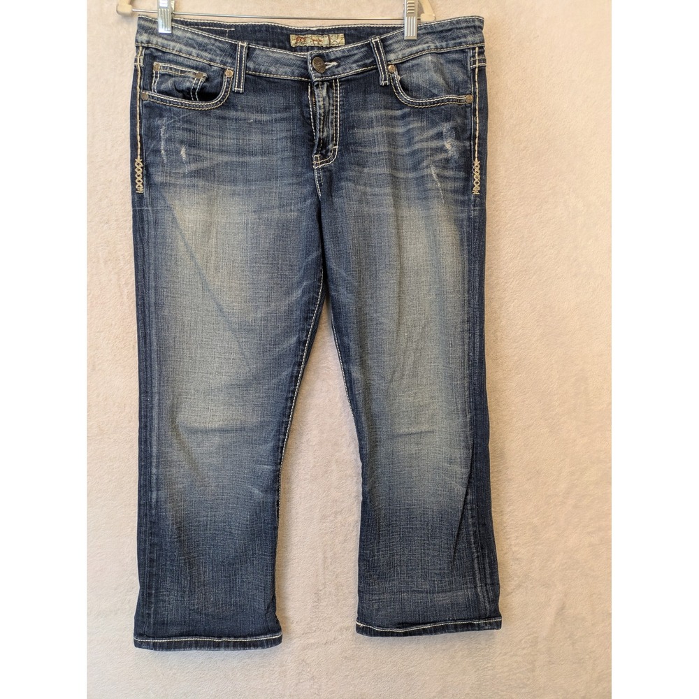 BKE Kate Jeans Women's 32 Blue Stretch Contrast Stitch Bootcut